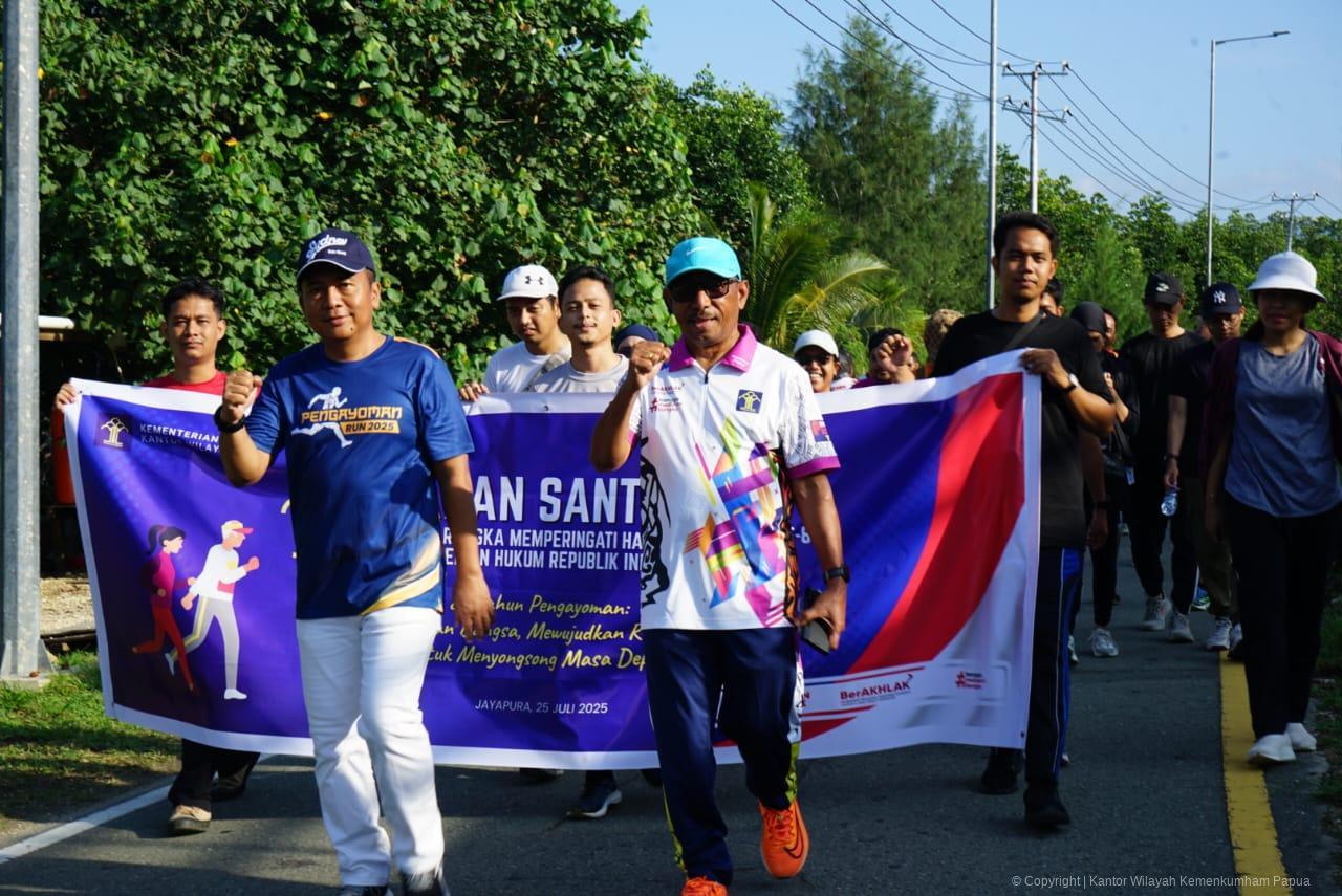 Kakanwil KemenKum Papua, Terus Gelorakan Hidup Sehat Dengan Jalan Santai Menyongsong HUT Pengayoman